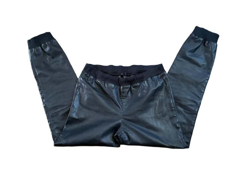 ATM Anthony Thomas Melillo Black 100% Leather Jogger Pants-Size L-preloved
